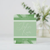 Tropical Wedding Aankondiging Foto QR Code Kaart (Staand voorkant)