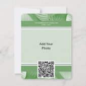 Tropical Wedding Aankondiging Foto QR Code Kaart (Achterkant)