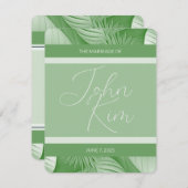 Tropical Wedding Aankondiging Foto QR Code Kaart (Voorkant / Achterkant)