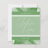 Tropical Wedding Aankondiging Foto QR Code Kaart (Voorkant)