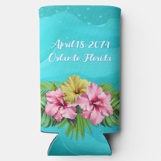 Tropical Wedding Bachelorette Party Seltzer Blikjeskoeler (Achterkant)