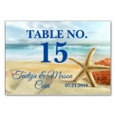 Tropical Wedding Beach Scene Table No. Kaart (Achterkant)