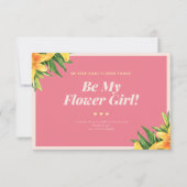 Tropical Wedding Bloemenmeisje Kaart (Voorkant)