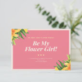 Tropical Wedding Bloemenmeisje Kaart (Staand voorkant)