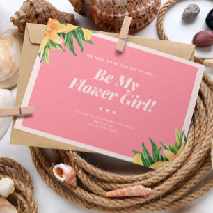 Tropical Wedding Bloemenmeisje Kaart