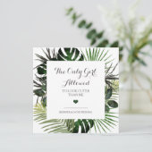 Tropical Wedding Bloemenmeisje Voorstel Kaart (Staand voorkant)