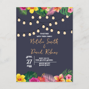 Tropical Wedding Briefkaart Uitnodiging