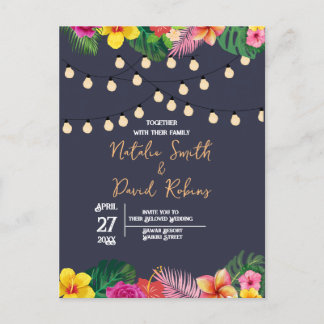 Tropical Wedding Briefkaart Uitnodiging