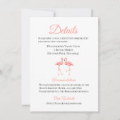 Tropical Wedding Details Roze Flamingo Strand Scha Kaart (Voorkant)