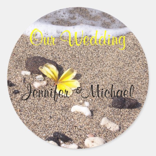 Tropical Wedding envelope seals Ronde Sticker (Voorkant)