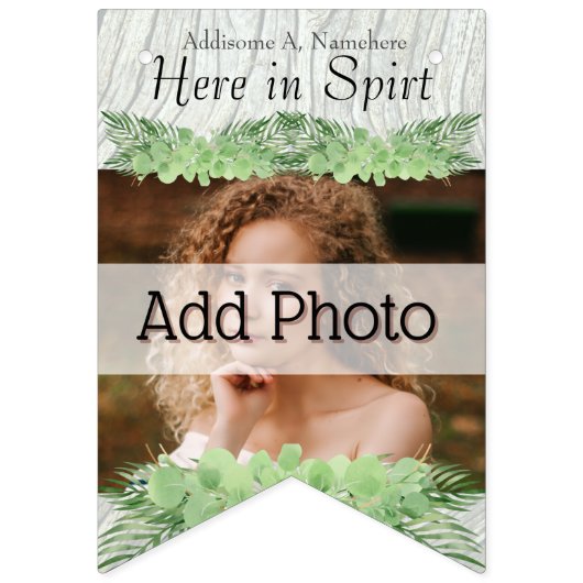 Tropical Wedding Green Palm Leaves Foto's toevoege Vlaggetjes (Eerste vlag)