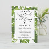 Tropical Wedding Invitation card Kaart (Staand voorkant)
