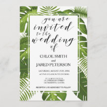 Tropical Wedding Invitation card