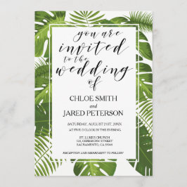 Tropical Wedding Invitation card Kaart