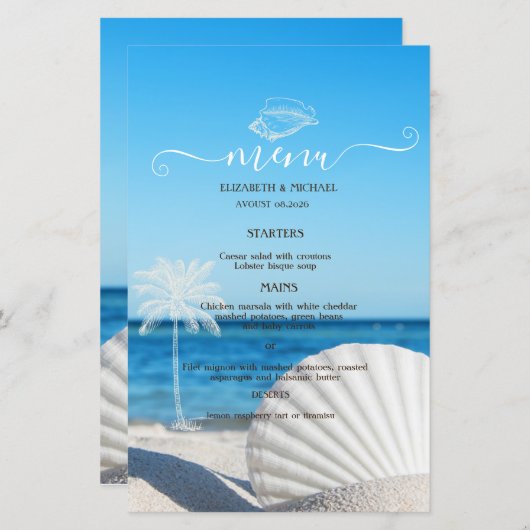 Tropical Wedding Ocean Beach  (Voorkant / Achterkant)