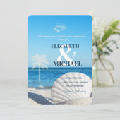 Tropical Wedding Ocean Beach  Kaart (Staand voorkant)