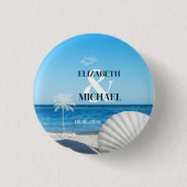 Tropical Wedding Ocean Beach Ronde Button 3,2 Cm (Voorkant)