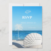 Tropical Wedding Ocean Beach RSVP   Kaart (Voorkant)