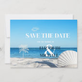 Tropical Wedding Ocean Beach Save The Date (Voorkant)