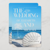Tropical Wedding Ocean Beach Wedding Kaart (Voorkant / Achterkant)