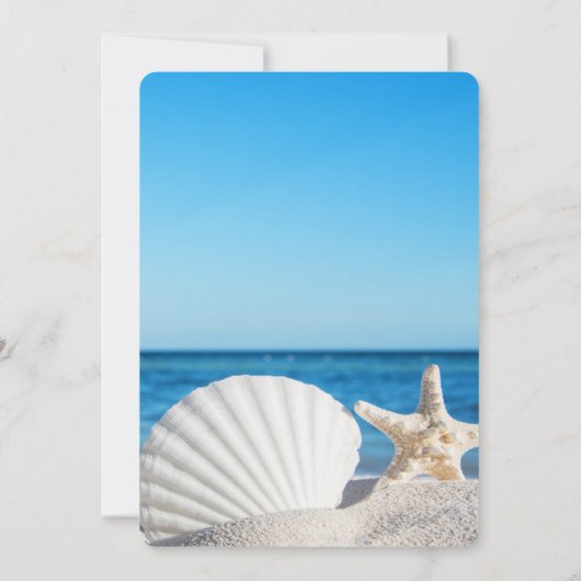 Tropical Wedding Ocean Beach Wedding Kaart (Achterkant)