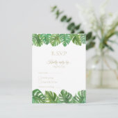 Tropical Wedding R.S.V.P Response Kaart (Staand voorkant)