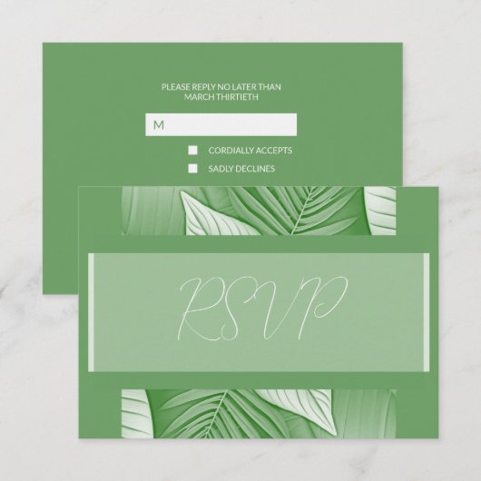 Tropical Wedding RSVP Response Kaart (Voorkant / Achterkant)