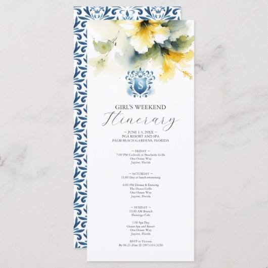 Tropical Wedding Weekend Route voor gasten (Voorkant / Achterkant)