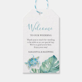 Tropical Wedding Welkom Gast Gift Labels Cadeaulabel