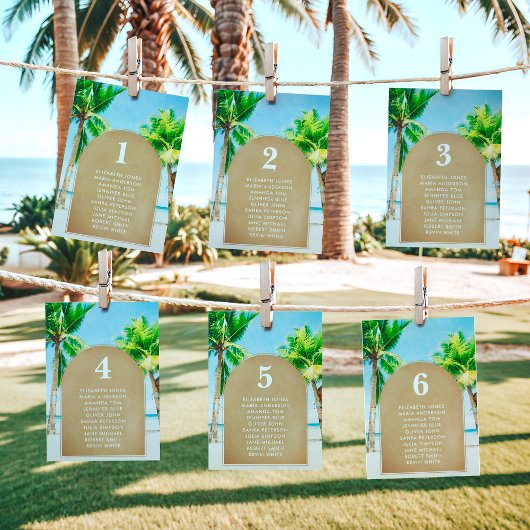 Tropical Wedding Zitting Chart Kaarten voor bruilo
