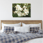 Tropical White Begonia Floral Canvas Afdruk (Insitu (Slaapkamer))