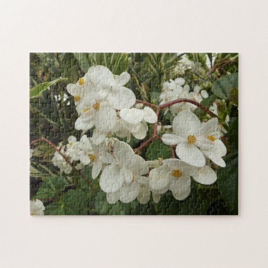 Tropical White Begonia Floral Legpuzzel (Horizontaal)