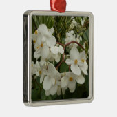 Tropical White Begonia Floral Metalen Ornament (Rechts)