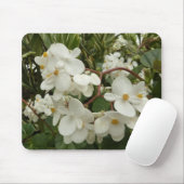 Tropical White Begonia Floral Muismat (Met muis)
