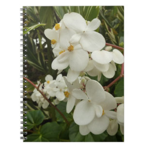 Tropical White Begonia Floral Notitieboek