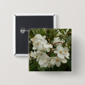 Tropical White Begonia Floral Vierkante Button 5,1 Cm (Voorkant /achterkant)