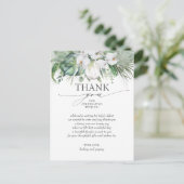 Tropical White King Protea Baby shower Dank u Briefkaart (Staand voorkant)