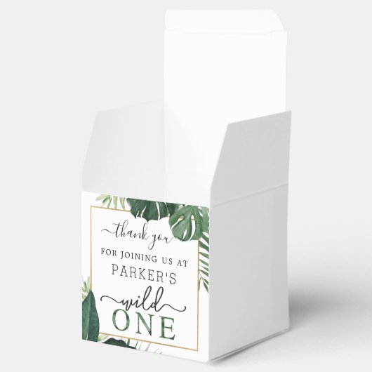 Tropical Wild Een Eerste Verjaardagsfeestje Favor  Bedankdoosjes (Geopend)