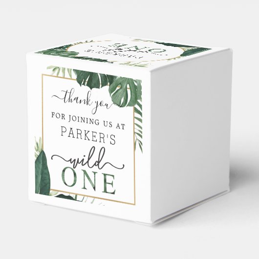 Tropical Wild Een Eerste Verjaardagsfeestje Favor  Bedankdoosjes (Achterkant)
