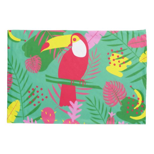 Tropical Wild Jungle Paradise Toucan Watercolor Kussensloop (Achterkant)