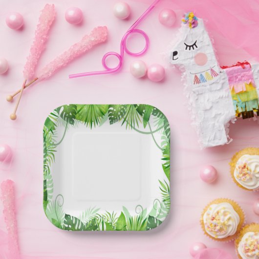 Tropical Wild One Birthday" Papieren Bordje (Feest)