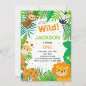 Tropical Wild Safari Oerwoud Verjaardagsuitnodigin Kaart (Voorkant)