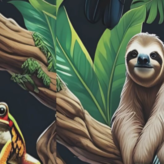 Tropical Wildlife Paradise Zelfklevend Behang (Zoom)