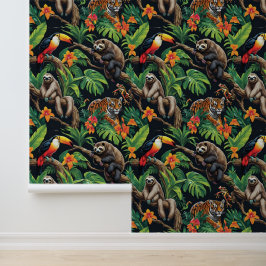 Tropical Wildlife Paradise Zelfklevend Behang