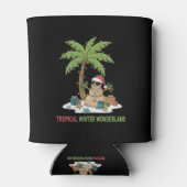 Tropical Winter Wonderland | Funny Christmas Blikjeskoeler (Achterkant)