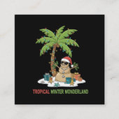 Tropical Winter Wonderland | Funny Christmas  Vierkante Visitekaartje (Voorkant)