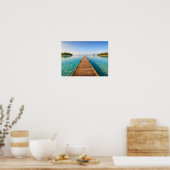 Tropical Wooden Pier Poster - Clear Turquoise (Keuken)
