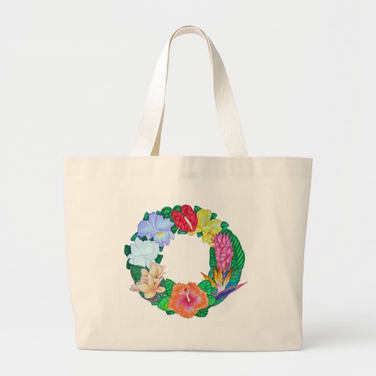Tropical Wreath Grote Tote Bag (Voorkant)