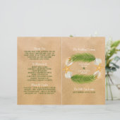 Tropical Wreath Sandy Beach Wedding Programme (Staand voorkant)