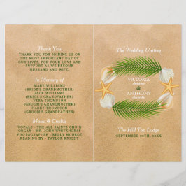 Tropical Wreath Sandy Beach Wedding Programme